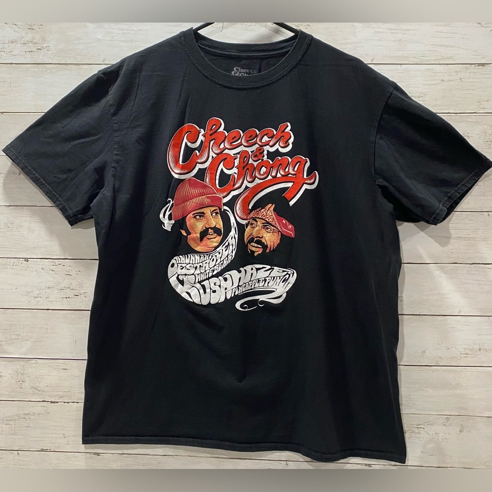Cheech & Chong T-Shirt White Berry Kush Haze Pineapple Punch Mens Size 2XL Black